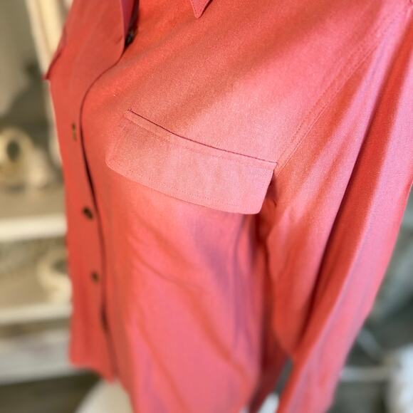 Erin London sz. Medium 100% silk pantsuit coastal,summer, demure 2-pc #3717, 18 - Picture 5 of 13